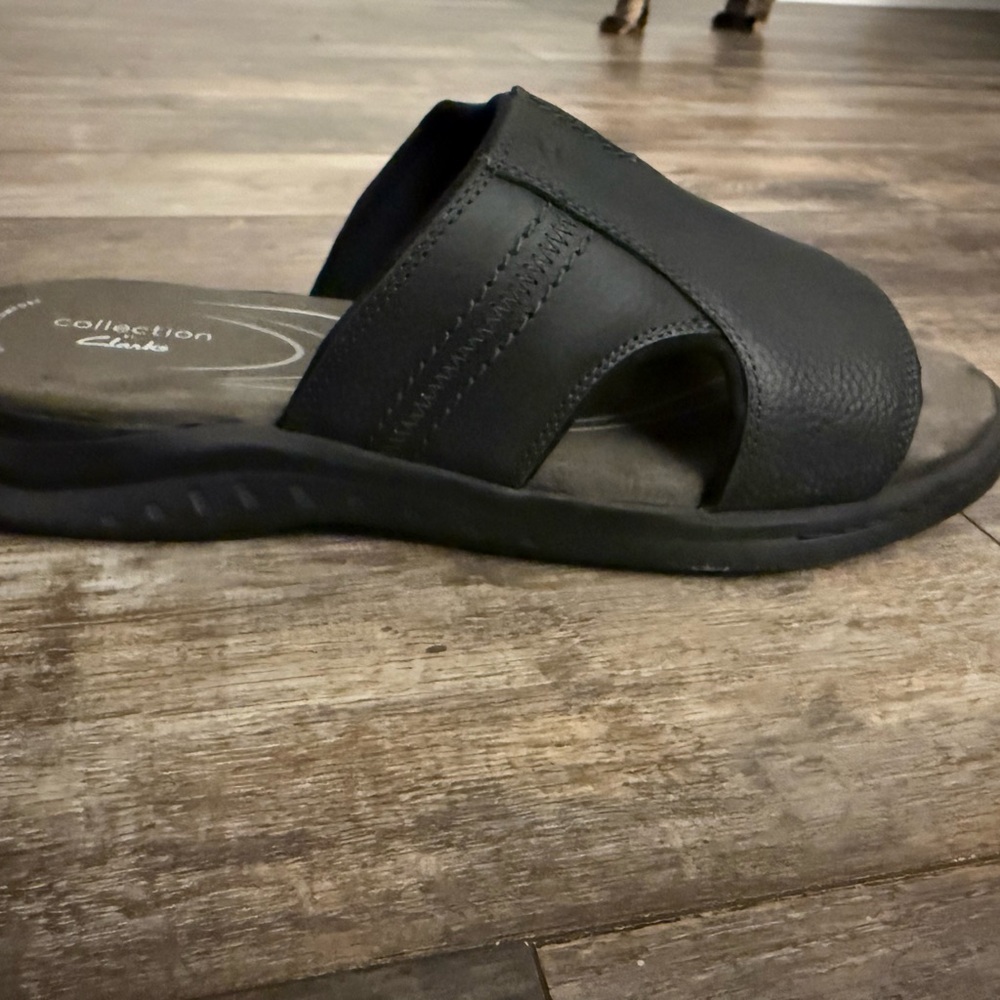 Clarks Men's Black Slide Sandals
